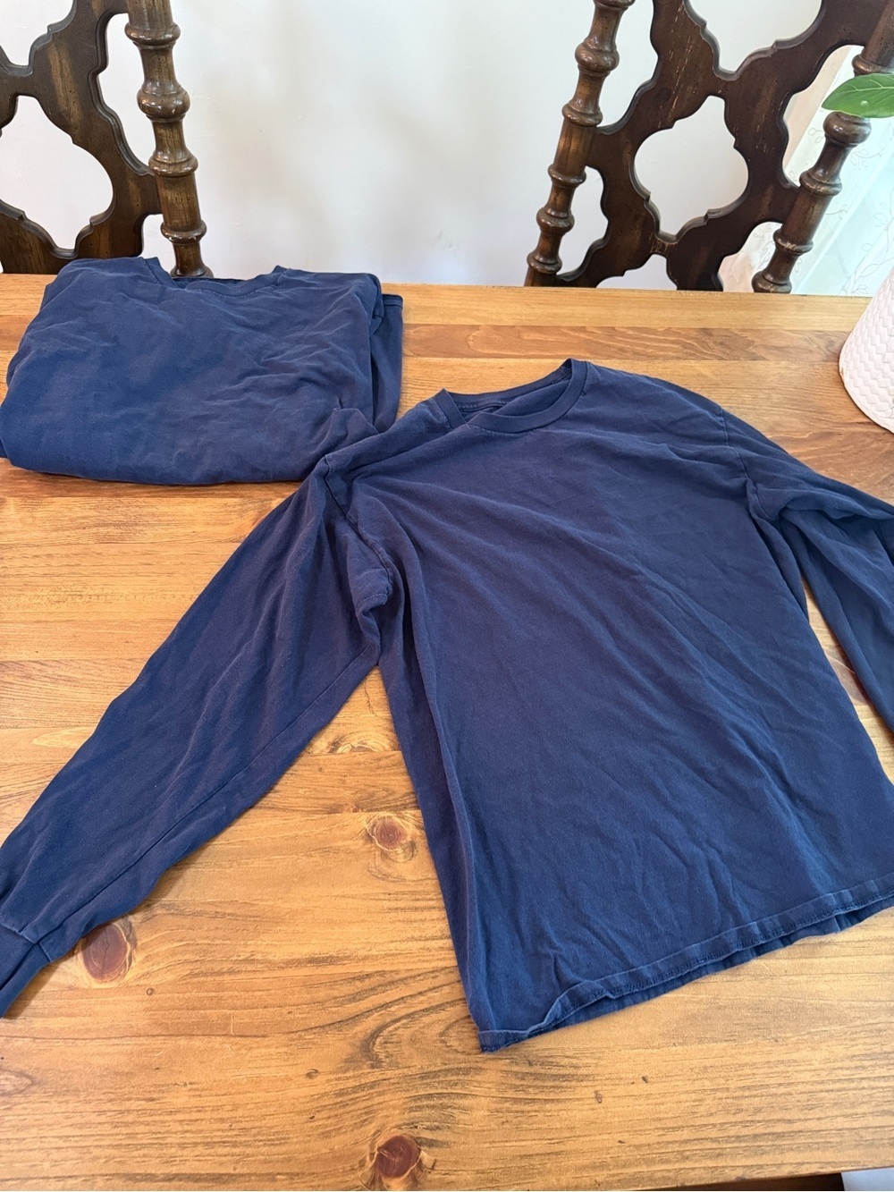 Classic Long Sleeve Tee  men’s size large (2)- Navy Blue